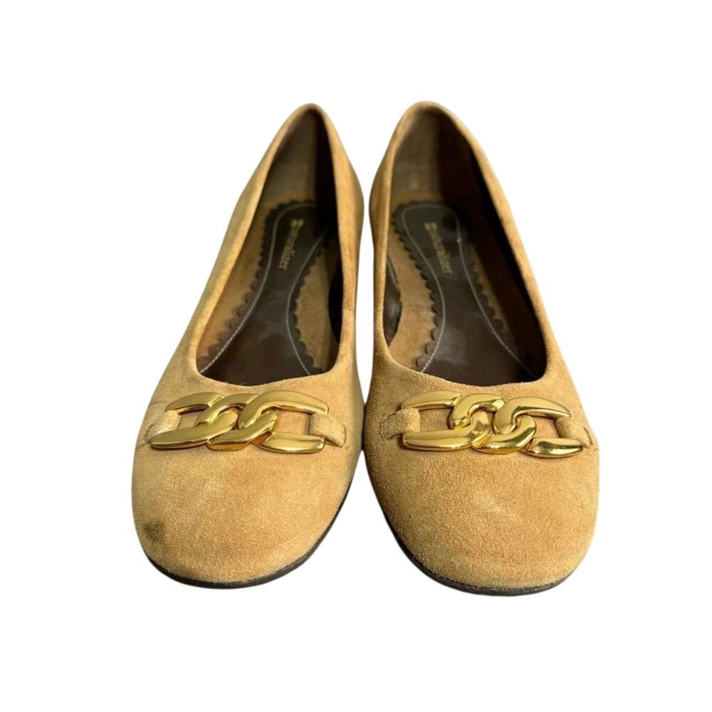 Vintage Naturalizer Suede Flat Shoes sz 10 Square Toe ( Display item ) # box 480